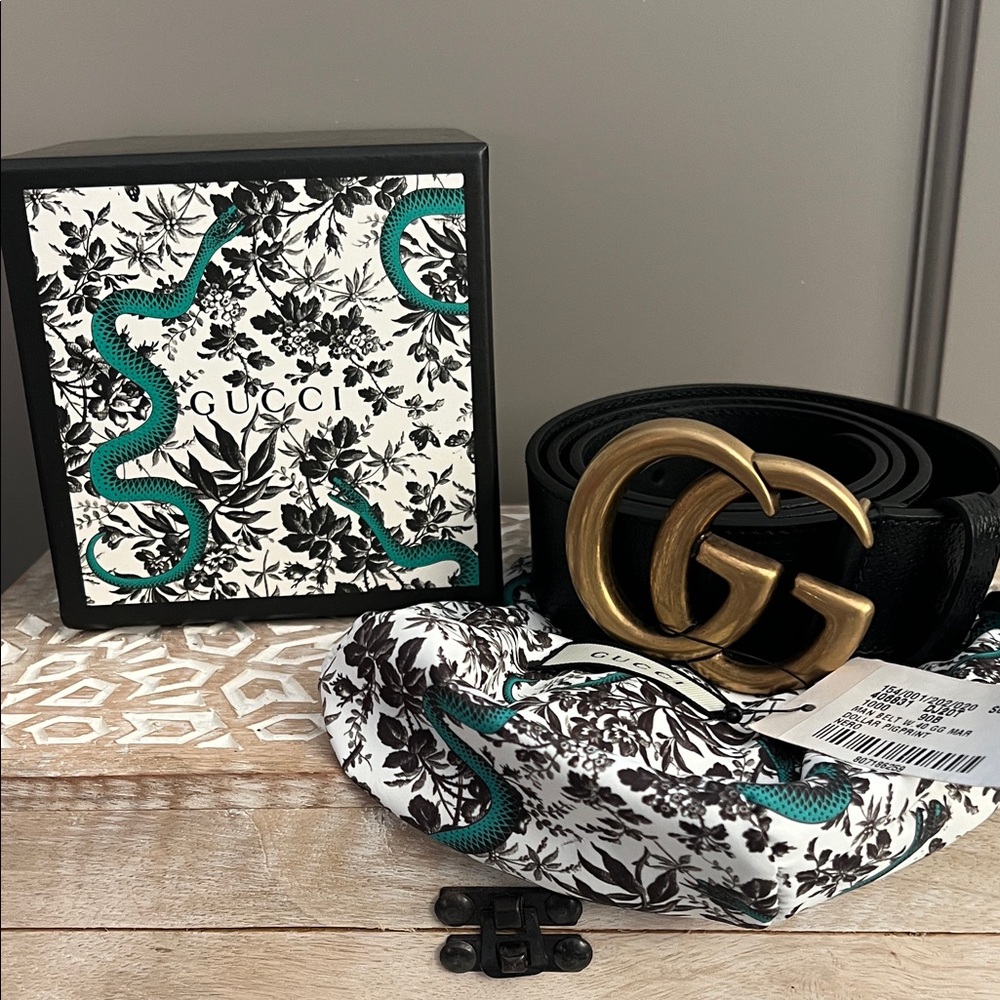 Gucci Men’s Marmont Wide Black Belt